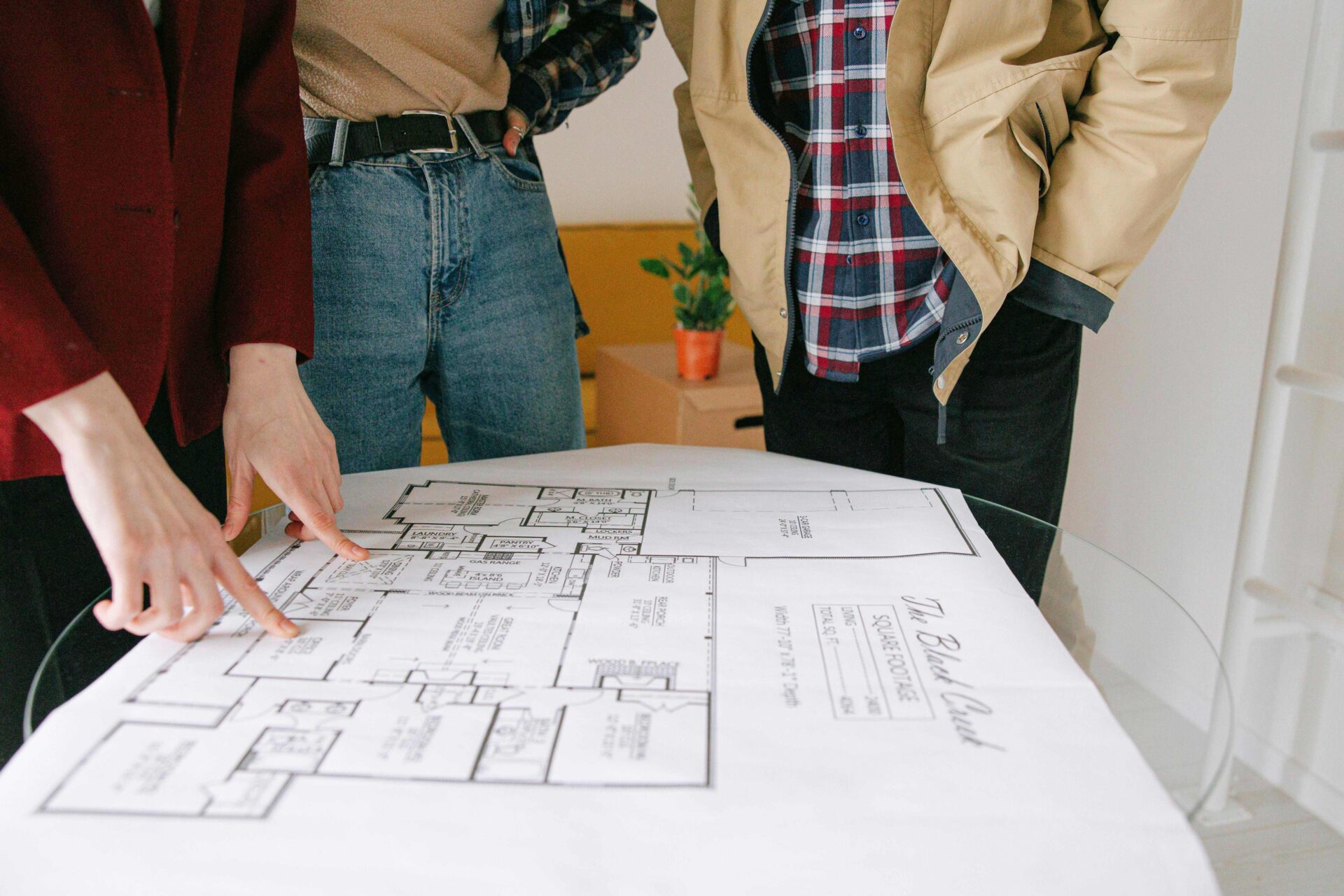 Looking at home blueprint