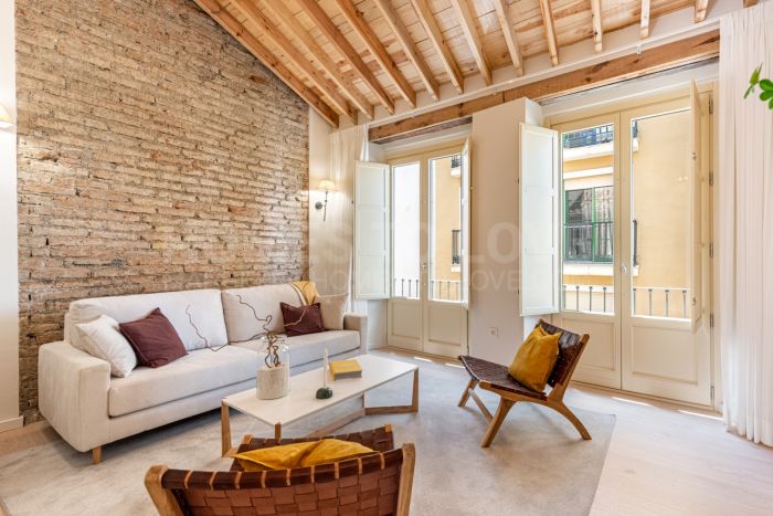 Luxury duplex penthouse in Historic Building with privat roof terraces on a quiet street in the historical quarters of Malaga City