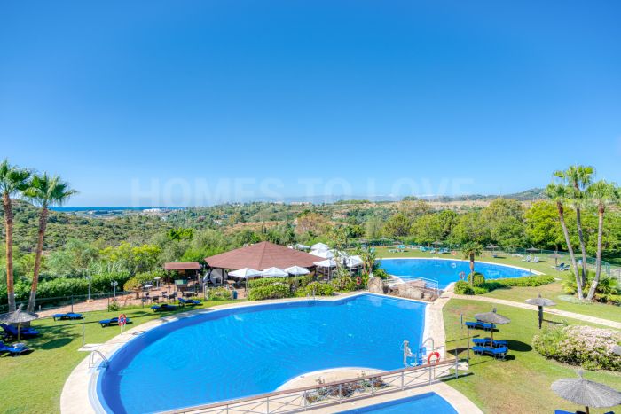 Charming east facing, three bedroom duplex penthouse located in the gated community Parque Botanico, Estepona