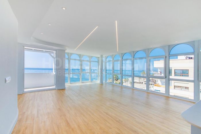 Stunning, south-facing fully renovated, three bedroom beachfront apartment in the heart of Estepona’s charming Old Town