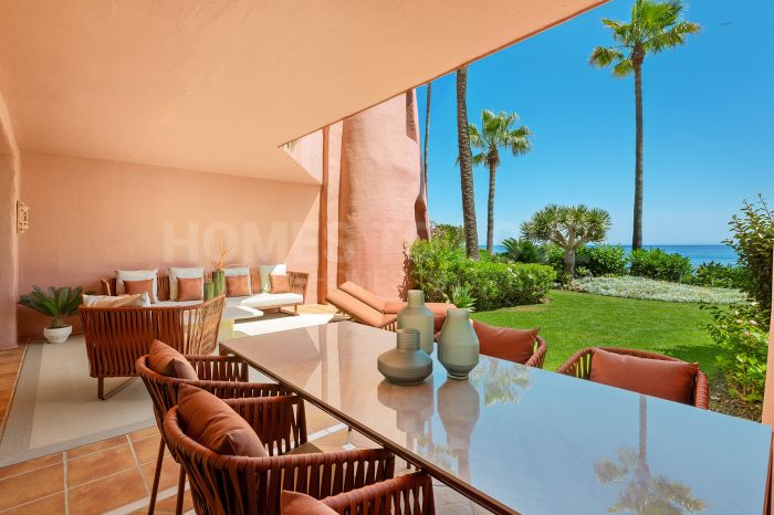 Step Off Your Terrace onto the Beach. Renovated 3-Bed Apartment, Menara Beach, Estepona